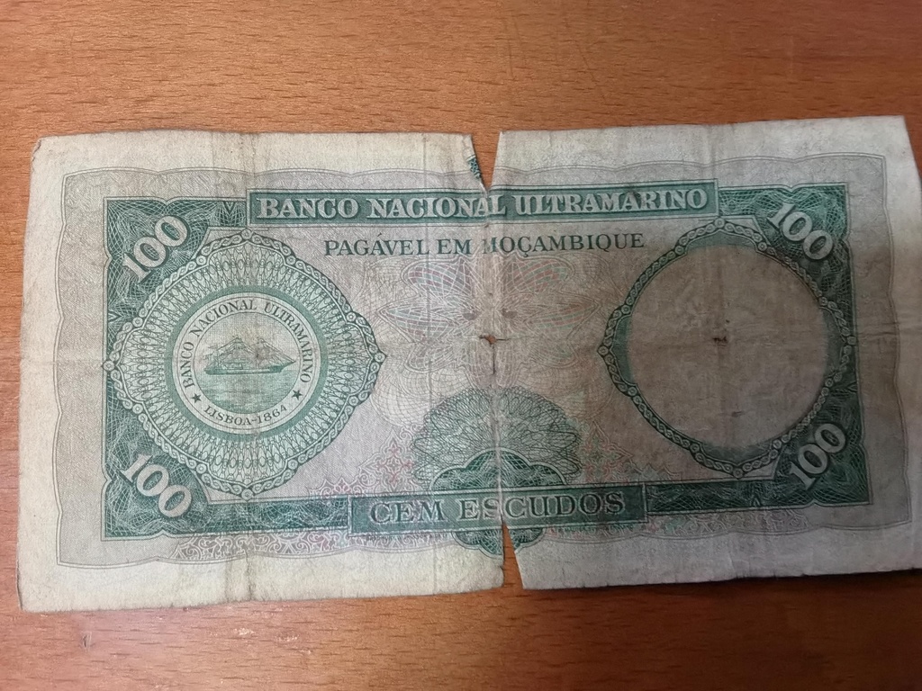 Banco Nacional Ultramarino Moçambique 100 escudos 1961