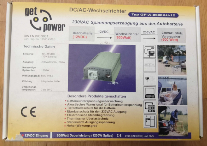 Inversor DC/AC Get Power 600W (1200W pico)