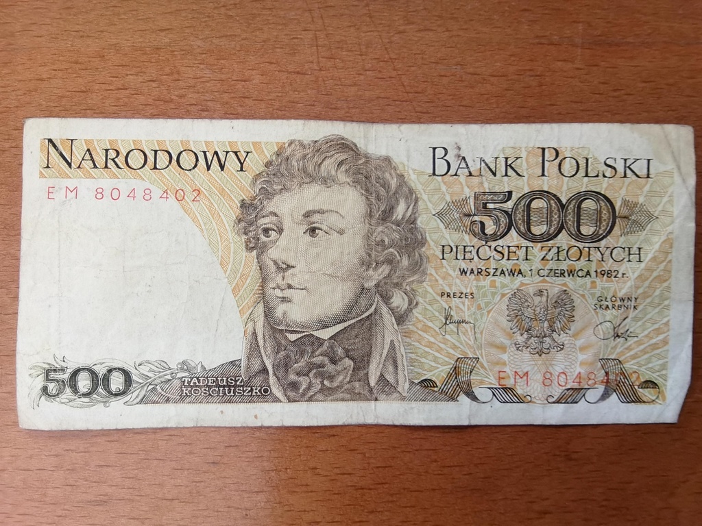 Nota 500 piecset zlotych 1982 - Bank polski