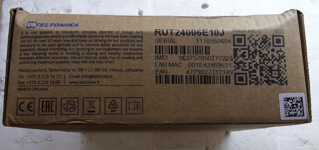 Router Teltonica RUT24006E10J